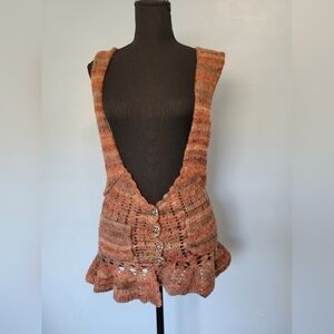 BKE Knit Wool Blend Jumper Dress M Brown